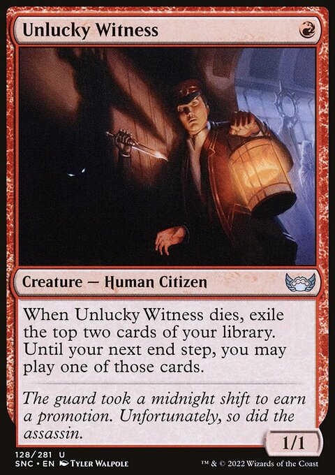 Unlucky Witness, Streets of New Capenna #128, Magic: The Gathering card