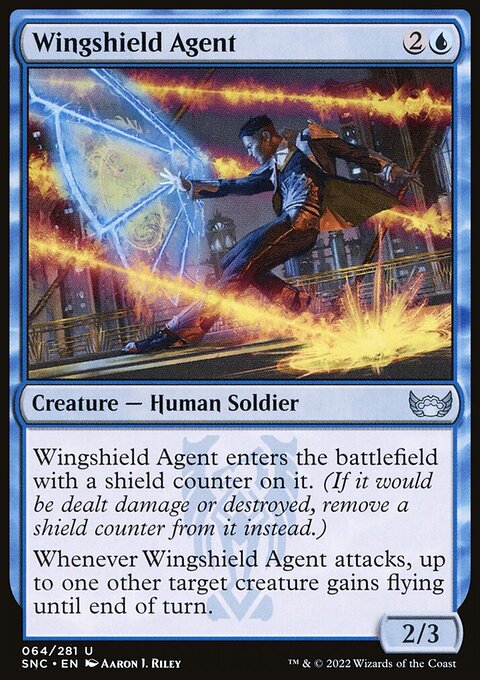 Wingshield Agent, Streets of New Capenna #64, Magic: The Gathering card