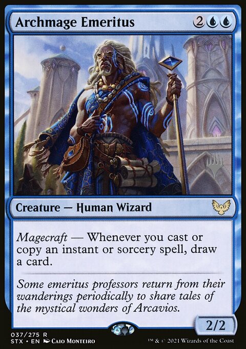Archmage Emeritus, Strixhaven: School of Mages Promos #37p, Magic: The Gathering card