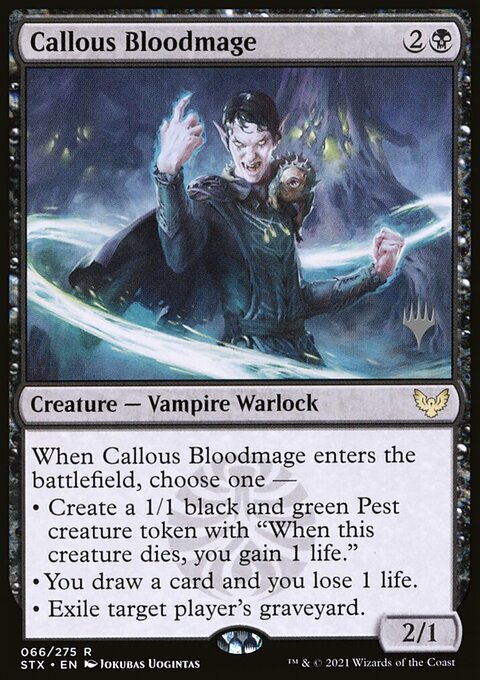 Callous Bloodmage, Strixhaven: School of Mages Promos #66p, Magic: The Gathering card
