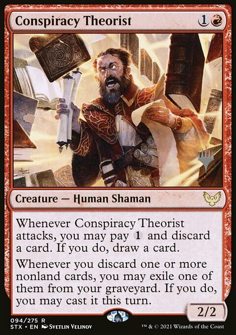 Conspiracy Theorist, Strixhaven: School of Mages Promos #94p, Magic: The Gathering card