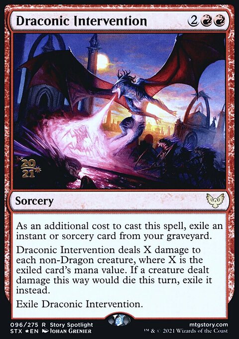 Draconic Intervention, Strixhaven: School of Mages Promos #96s, Magic: The Gathering card