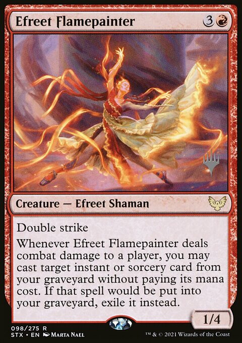 Efreet Flamepainter, Strixhaven: School of Mages Promos #98p, Magic: The Gathering card