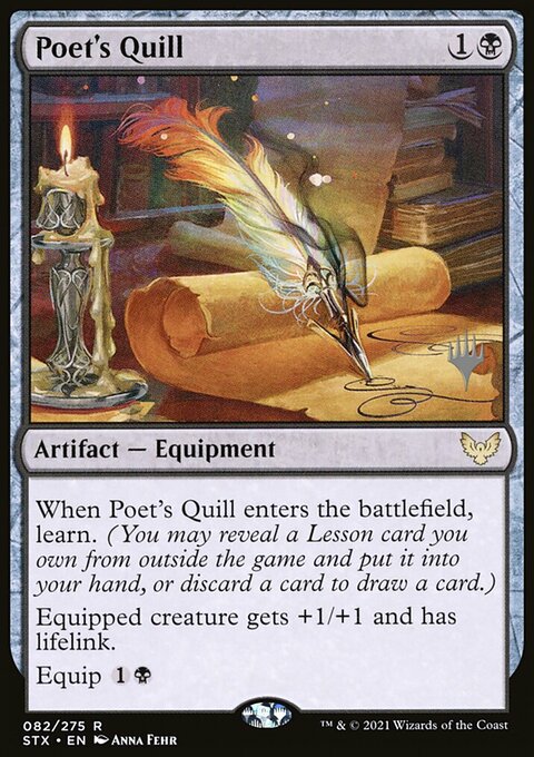 Poet's Quill, Strixhaven: School of Mages Promos #82p, Magic: The Gathering card