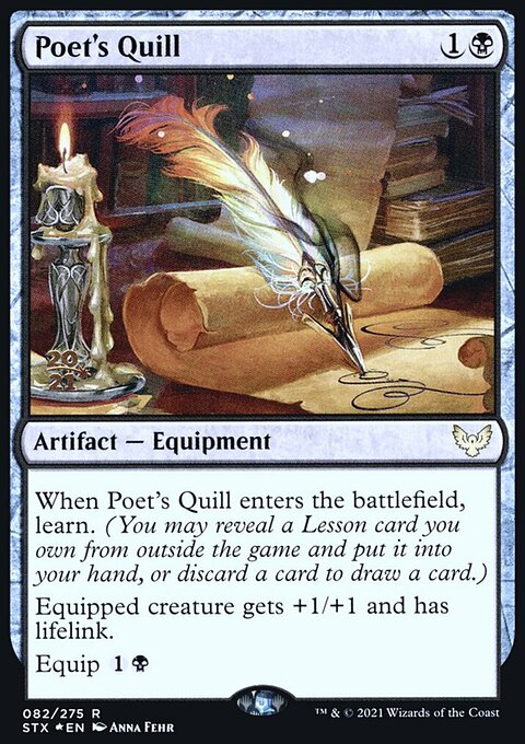 Poet's Quill, Strixhaven: School of Mages Promos #82s, Magic: The Gathering card