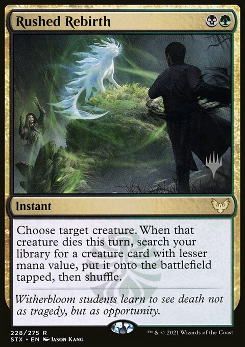 Rushed Rebirth, Strixhaven: School of Mages Promos #228p, Magic: The Gathering card