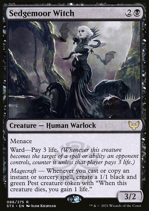 Sedgemoor Witch, Strixhaven: School of Mages Promos #86p, Magic: The Gathering card