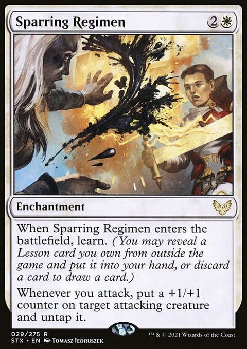 Sparring Regimen, Strixhaven: School of Mages Promos #29p, Magic: The Gathering card