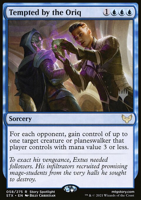 Tempted by the Oriq, Strixhaven: School of Mages Promos #58p, Magic: The Gathering card
