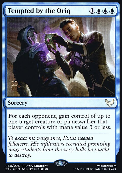 Tempted by the Oriq, Strixhaven: School of Mages Promos #58s, Magic: The Gathering card