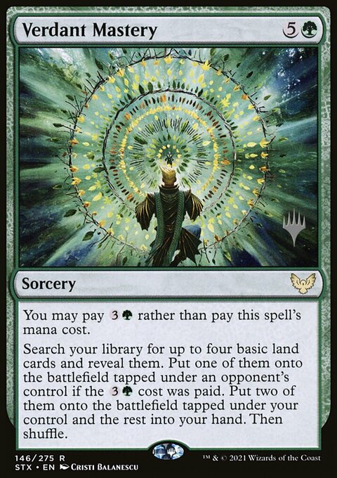 Verdant Mastery, Strixhaven: School of Mages Promos #146p, Magic: The Gathering card