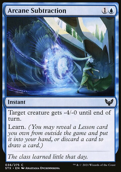 Arcane Subtraction, Strixhaven: School of Mages #36, Magic: The Gathering card