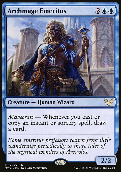 Archmage Emeritus, Strixhaven: School of Mages #37, Magic: The Gathering card