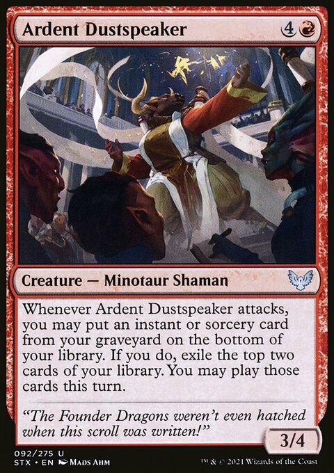 Ardent Dustspeaker, Strixhaven: School of Mages #92, Magic: The Gathering card