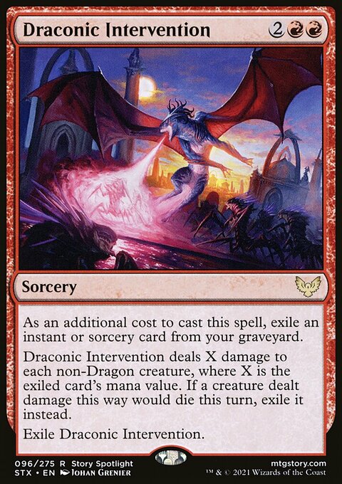 Draconic Intervention, Strixhaven: School of Mages #96, Magic: The Gathering card