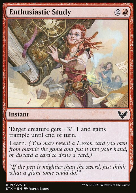 Enthusiastic Study, Strixhaven: School of Mages #99, Magic: The Gathering card