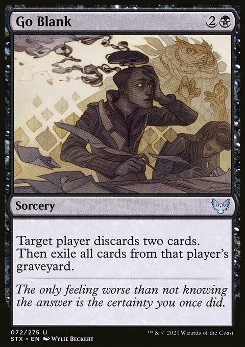 Go Blank, Strixhaven: School of Mages #72, Magic: The Gathering card