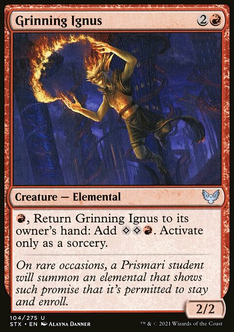 Grinning Ignus, Strixhaven: School of Mages #104, Magic: The Gathering card