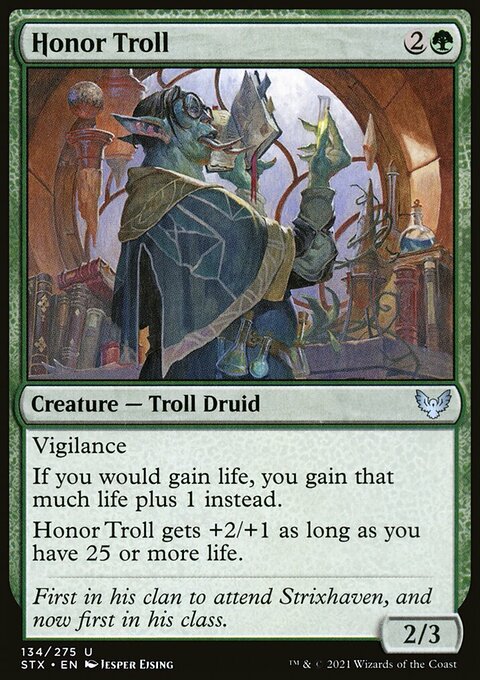 Honor Troll, Strixhaven: School of Mages #134, Magic: The Gathering card