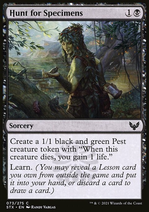 Hunt for Specimens, Strixhaven: School of Mages #73, Magic: The Gathering card