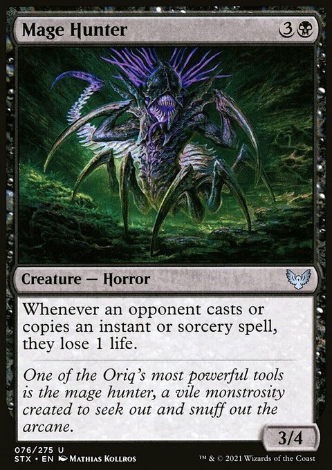 Mage Hunter, Strixhaven: School of Mages #76, Magic: The Gathering card