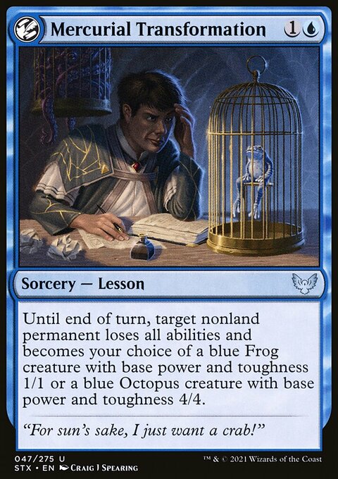 Mercurial Transformation, Strixhaven: School of Mages #47, Magic: The Gathering card