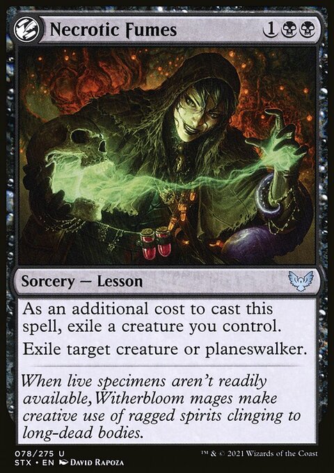 Necrotic Fumes, Strixhaven: School of Mages #78, Magic: The Gathering card
