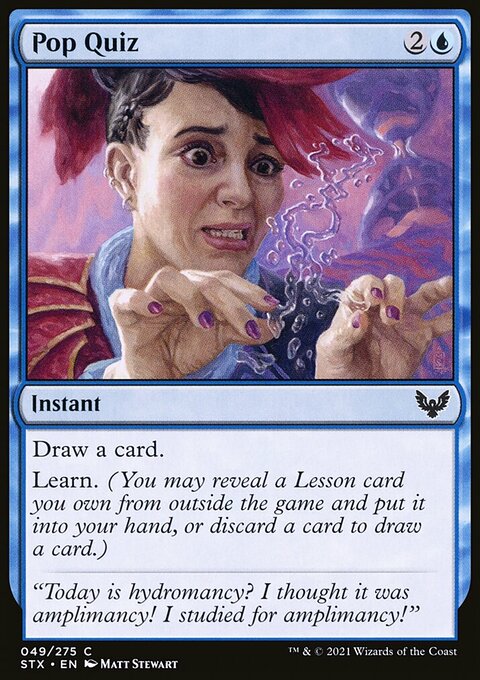 Pop Quiz, Strixhaven: School of Mages #49, Magic: The Gathering card
