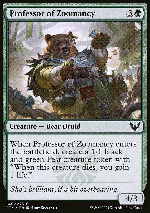 Professor of Zoomancy, Strixhaven: School of Mages #140, Magic: The Gathering card