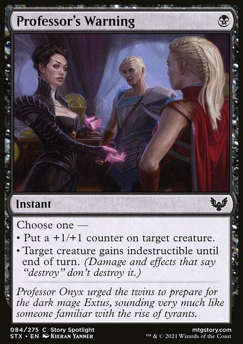 Professor's Warning, Strixhaven: School of Mages #84, Magic: The Gathering card