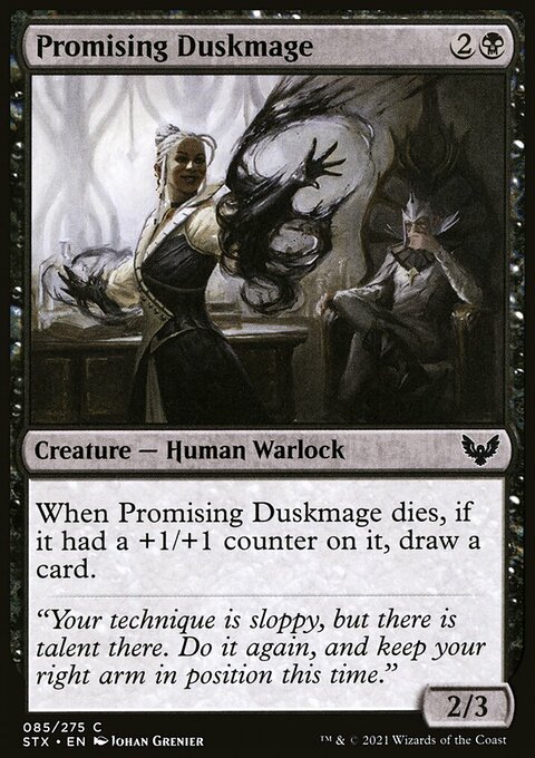 Promising Duskmage, Strixhaven: School of Mages #85, Magic: The Gathering card