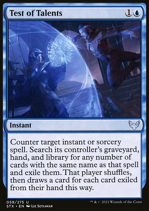 Test of Talents, Strixhaven: School of Mages #59, Magic: The Gathering card