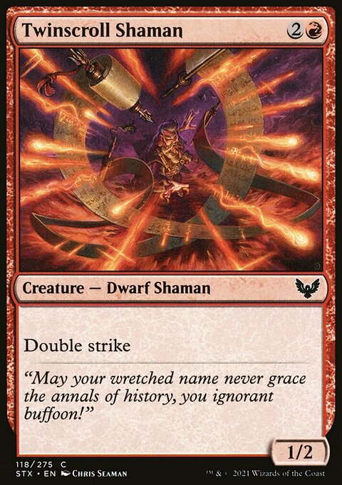 Twinscroll Shaman, Strixhaven: School of Mages #118, Magic: The Gathering card