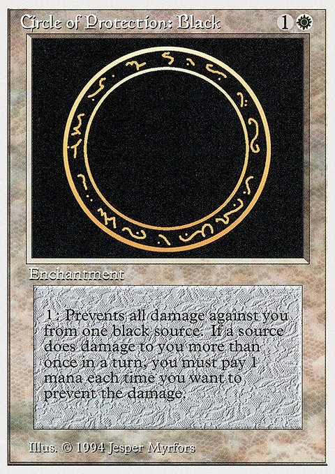 Circle of Protection: Black, Summer Magic / Edgar #9, Magic: The Gathering card