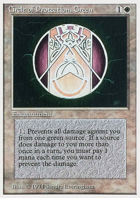 Circle of Protection: Green, Summer Magic / Edgar #11, Magic: The Gathering card