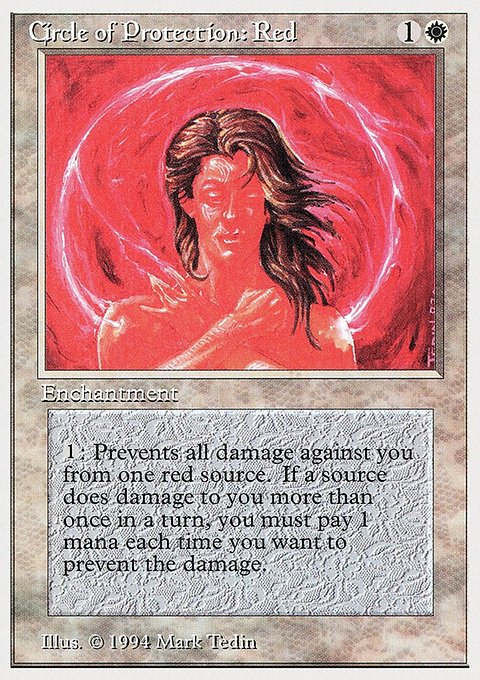 Circle of Protection: Red, Summer Magic / Edgar #12, Magic: The Gathering card