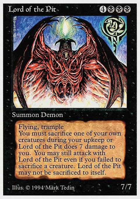 Lord of the Pit, Summer Magic / Edgar #116, Magic: The Gathering card