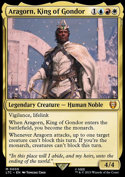 Aragorn, King of Gondor, Tales of Middle-earth Commander #5, Magic: The Gathering card