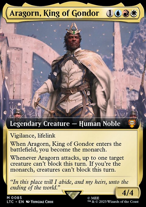 Aragorn, King of Gondor, Tales of Middle-earth Commander #85, Magic: The Gathering card