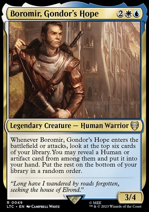 Boromir, Gondor's Hope, Tales of Middle-earth Commander #49, Magic: The Gathering card