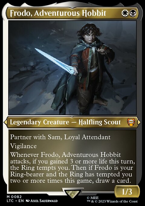 Frodo, Adventurous Hobbit, Tales of Middle-earth Commander #82, Magic: The Gathering card