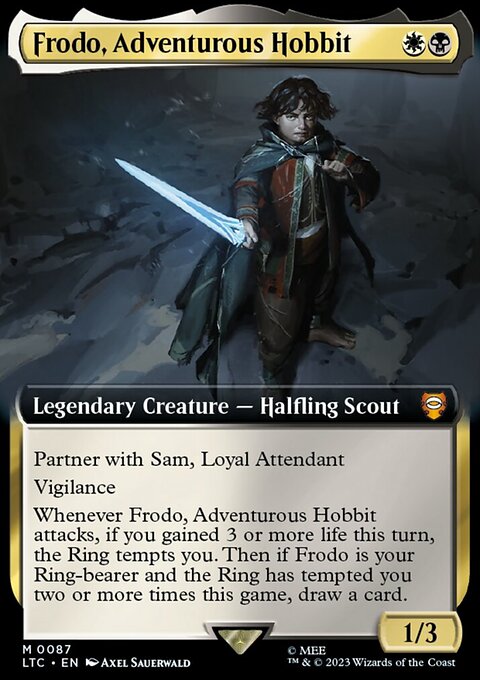 Frodo, Adventurous Hobbit, Tales of Middle-earth Commander #87, Magic: The Gathering card