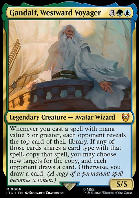 Gandalf, Westward Voyager, Tales of Middle-earth Commander #6, Magic: The Gathering card