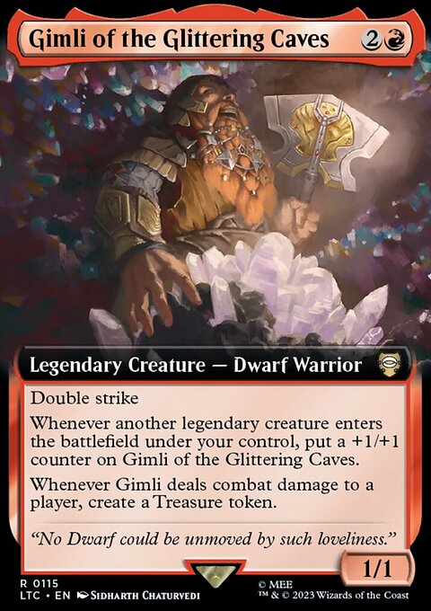 Gimli of the Glittering Caves, Tales of Middle-earth Commander #115, Magic: The Gathering card