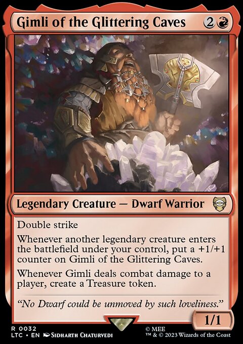Gimli of the Glittering Caves, Tales of Middle-earth Commander #32, Magic: The Gathering card