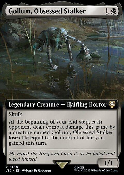 Gollum, Obsessed Stalker, Tales of Middle-earth Commander #109, Magic: The Gathering card