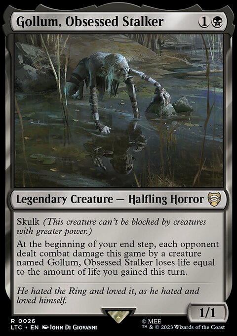 Gollum, Obsessed Stalker, Tales of Middle-earth Commander #26, Magic: The Gathering card