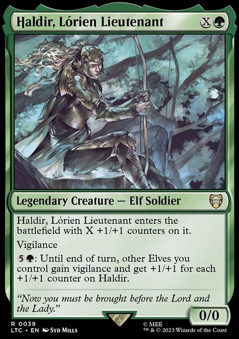 Haldir, Lórien Lieutenant, Tales of Middle-earth Commander #39, Magic: The Gathering card