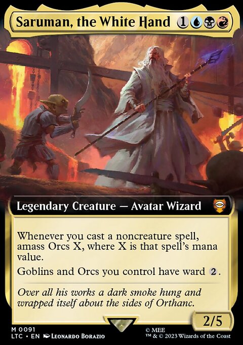 Saruman, the White Hand, Tales of Middle-earth Commander #91, Magic: The Gathering card