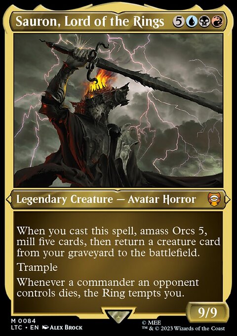 Sauron, Lord of the Rings, Tales of Middle-earth Commander #84, Magic: The Gathering card